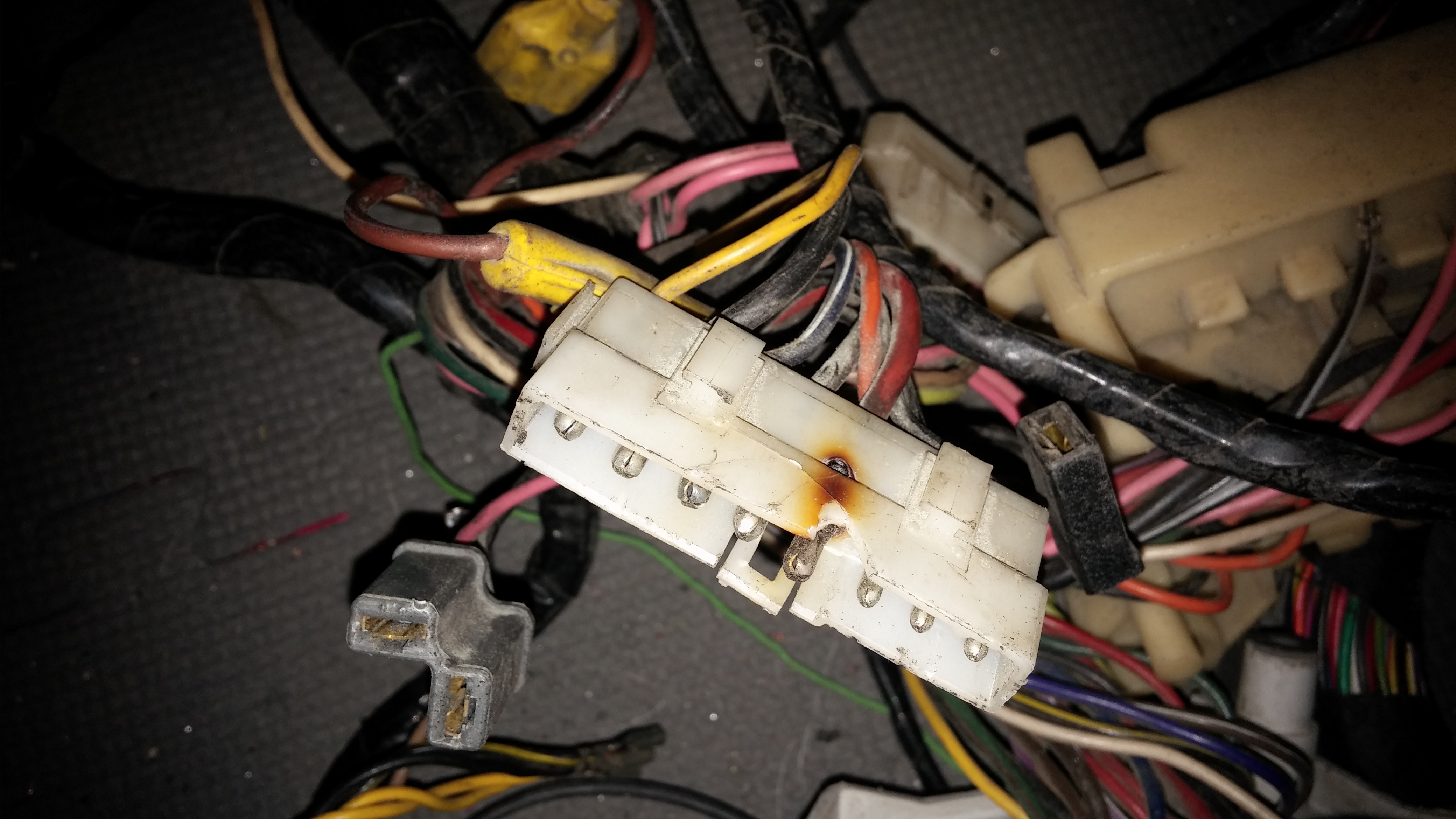 Burned Wires And Connector Due To High Amp Alternator